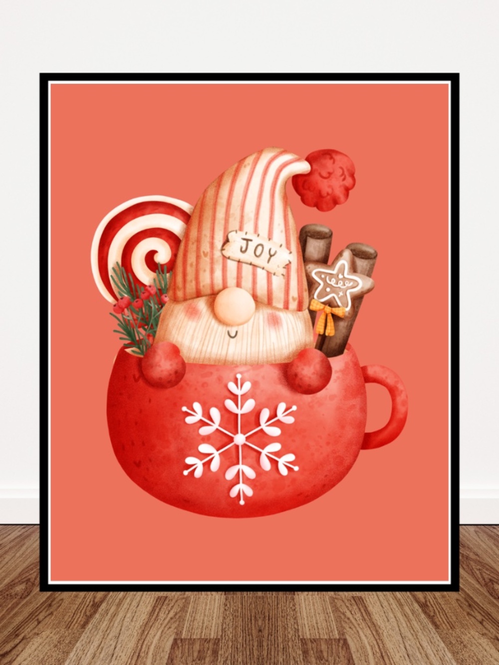 Holiday Gnome Art Print 8x10
